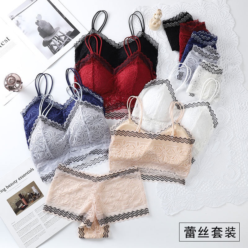 MOO B420 BRA SET + CELANA DALAM CD BH SET BROKAT BRALETTE RENDA BRUKAT BUNGA COD