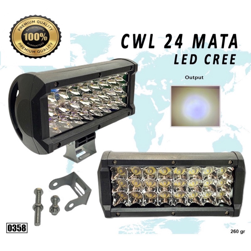 LAMPU LED CREE WORK LIGHT 24 MATA PERSEGI PANJANG ORIGINAL LED CREE I CWL 24 MATA PANJANG PREMIUM