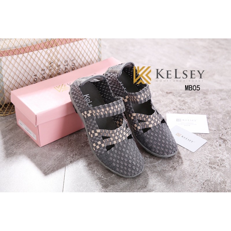 (GRATIS ALAS KAKI) NICOLE  Sepatu Flat Rajut Wanita Kelsey MB05