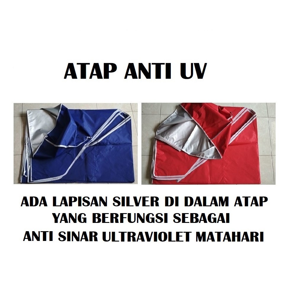 Tenda Lipat 1.5x1.5 Lengkap Dinding Mika 3 Sisi