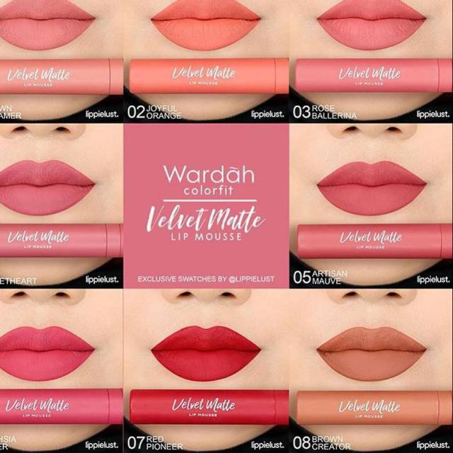 Wardah Velvet Lip Mousse 01-14 murah ori