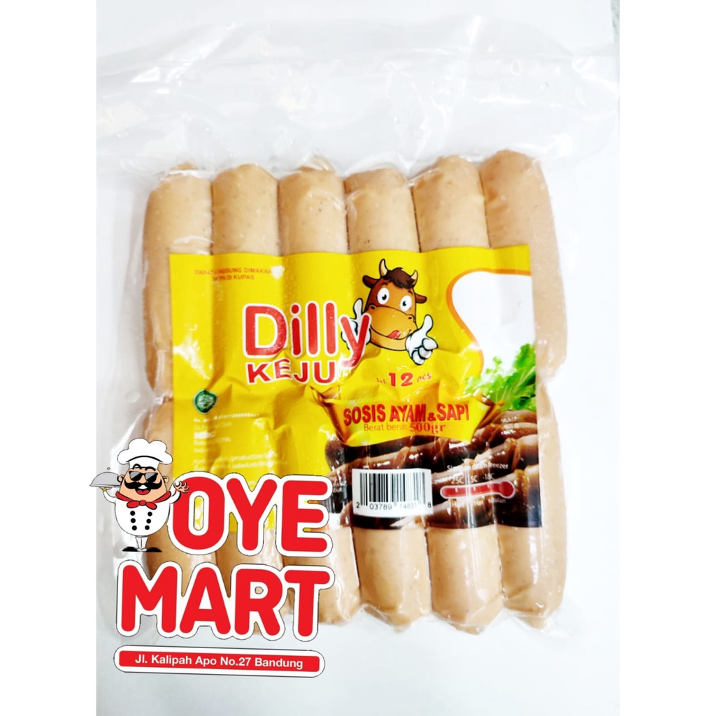 DILLY SOSIS MINI RASA KEJU 500GR ISI 12PCS SOSIS SAPI DAN AYAM