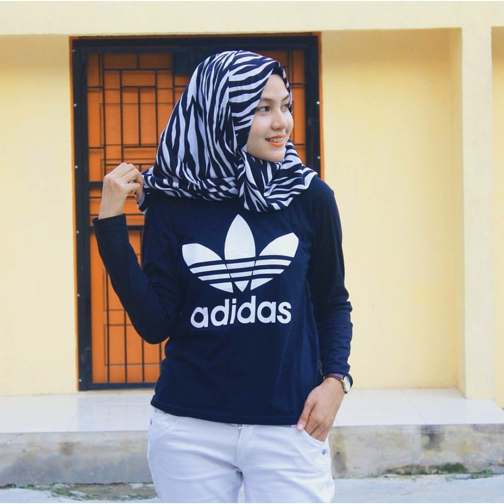 Tumblr Tee / T-Shirt / Kaos Wanita Lengan Panjang Adidas