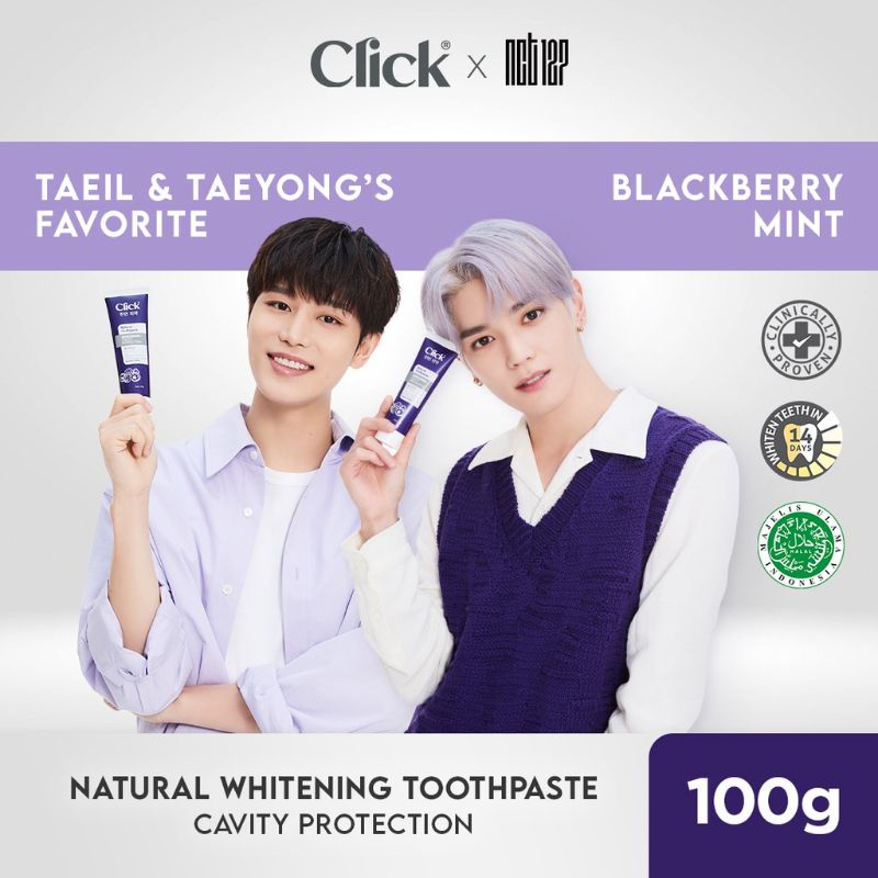 Click Natural TOOTHPASTE odol pasta gigi all varian citrus NCT peach mint watermelon mint strawberry blackberry barleymint apple passion fruit whitening bacteria fighter fresh breath cavity protection gum health sensitive all out CLICK PASTA GIGI ODOLi