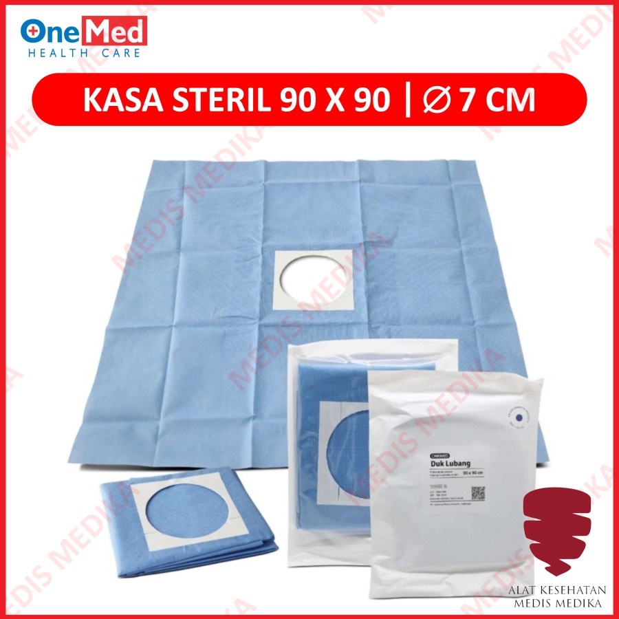 Duk Sterile 25X30 50X50  D5 90X90 D7 100X100 D8 Onemed Lubang 5cm 7cm 8cm p3k Bolong Steril Disposable Kain Operasi  25 x 30 cm  50 x 50 cm 90 x 90 cm 100 x 100 cm