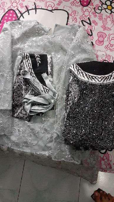 Batik Couple Brokat Tile Selendang Nuna Silver Azzura High Quality Ar_grosir