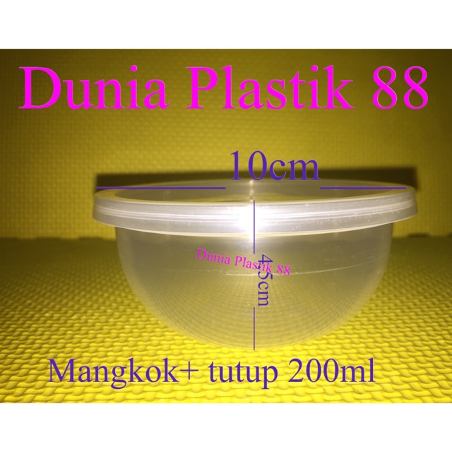 Jual Isi 25pc 200ml Mangkok Tutup Plastik Bulat Cup Tahan Panas