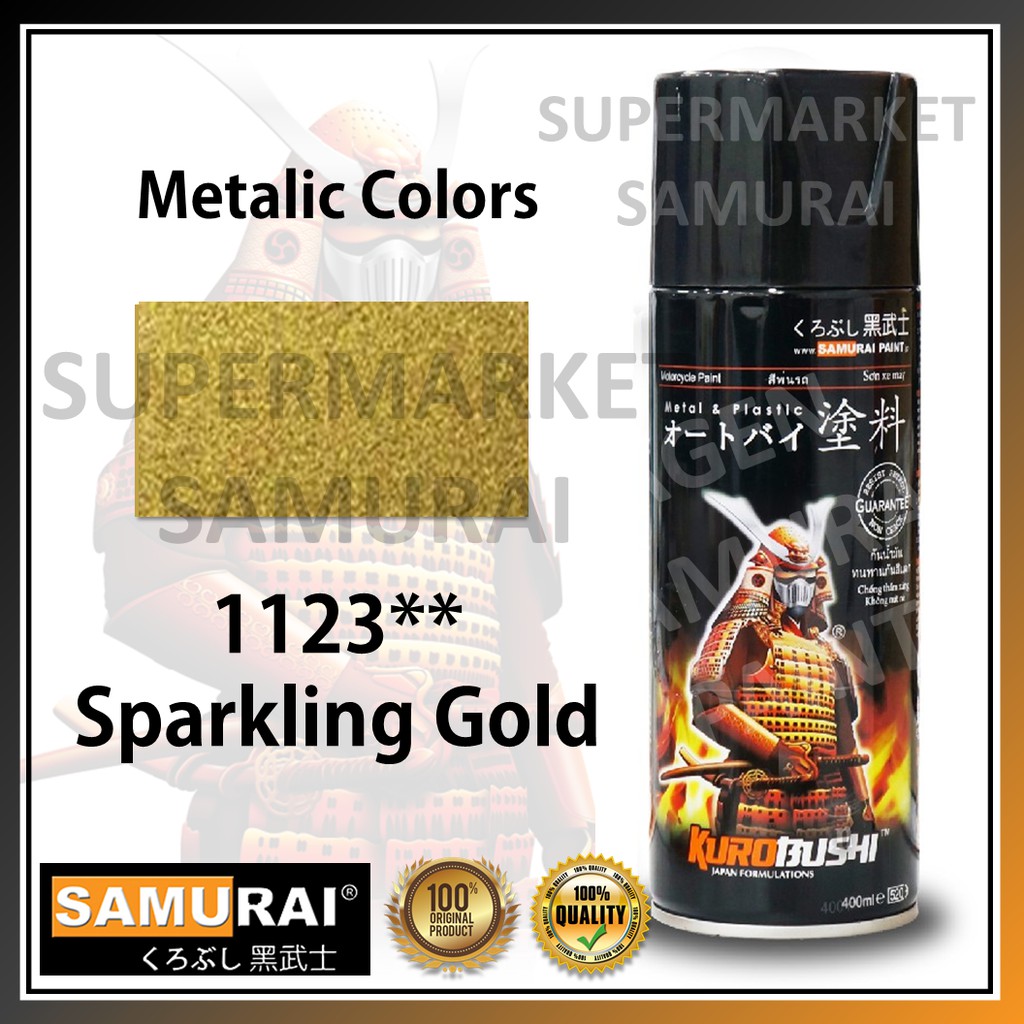 Samurai Paint 1123** Warna Sparkling Gold Warna Metallic Cat Pilox Metallic Colours