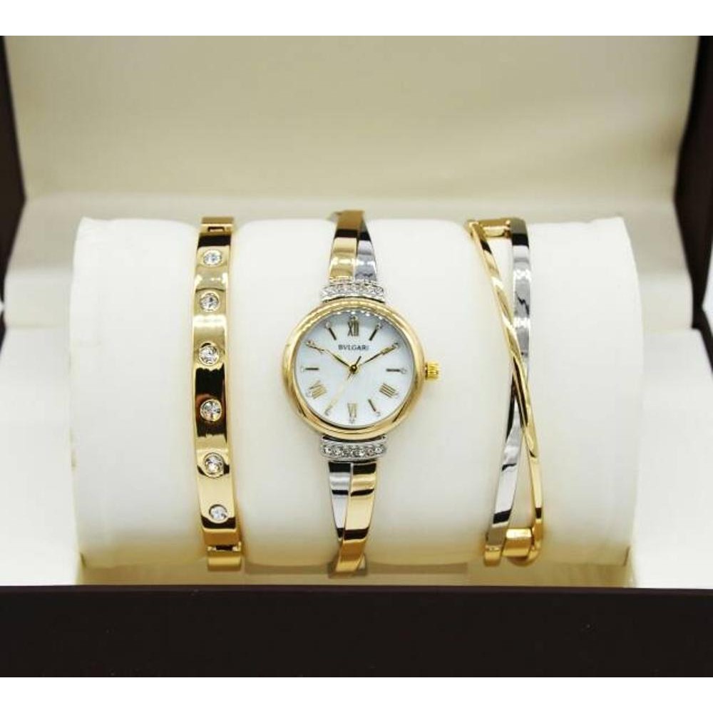 Jam Tangan Wanita Bvlgari Paket Gelang Mewah
