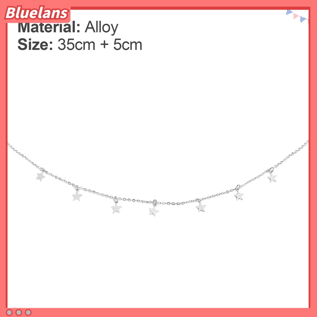 Kalung Choker Rantai Klavikula Dengan Liontin Bintang Bahan Alloy Untuk Wanita