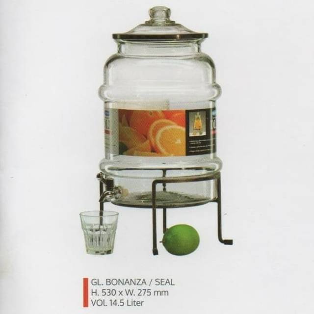 Dispenser Kaca 14,5 Liter, Merk DLX, Bonanza ,