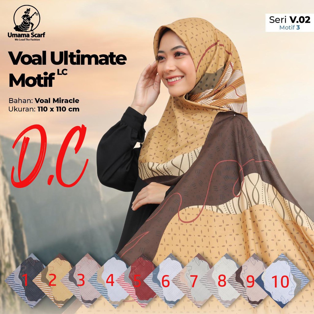 Hijab Jilbab Segiempat Voal Ultimate Motif By Umama Scraft
