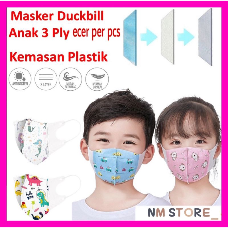 MASKER DUCKBILL KARAKTER ANAK MOTIF RANDOM HARGA SATUAN