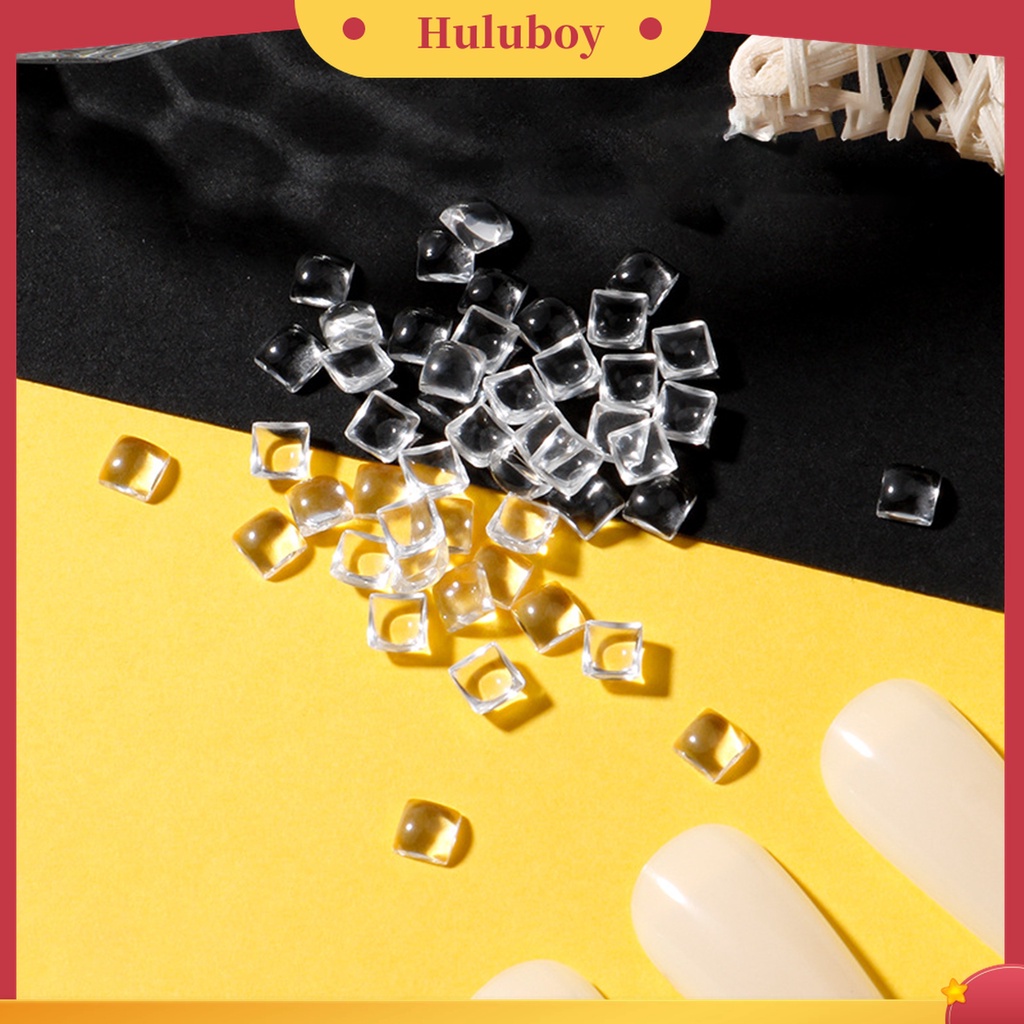 Huluboy Huluboy♡ 100pcs / Set Ornamen Resin 3D Efek Penetrasi Translucent Untuk Dekorasi Nail Art Charms