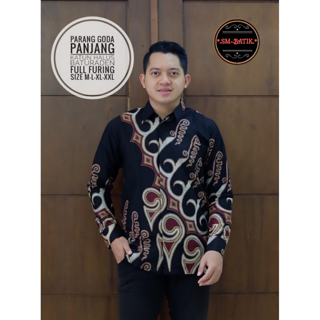 PARANG PAGODA SM BATIKSOLOAMANAH BAJU KEMEJA BATIK SOLO PRIA LENGAN PANJANG PENDEK LAPIS FURING ATASAN BATIK PREMIUM MODERN KATUN HALUS SUKET SEGORO PEKSI KUNING NARAYA IJO PEKSI WIBOWO LESMANA HITAM PARANG TRUNTUM COKLAT PANJI LESMONO ADIWANGSA GOLD KLA