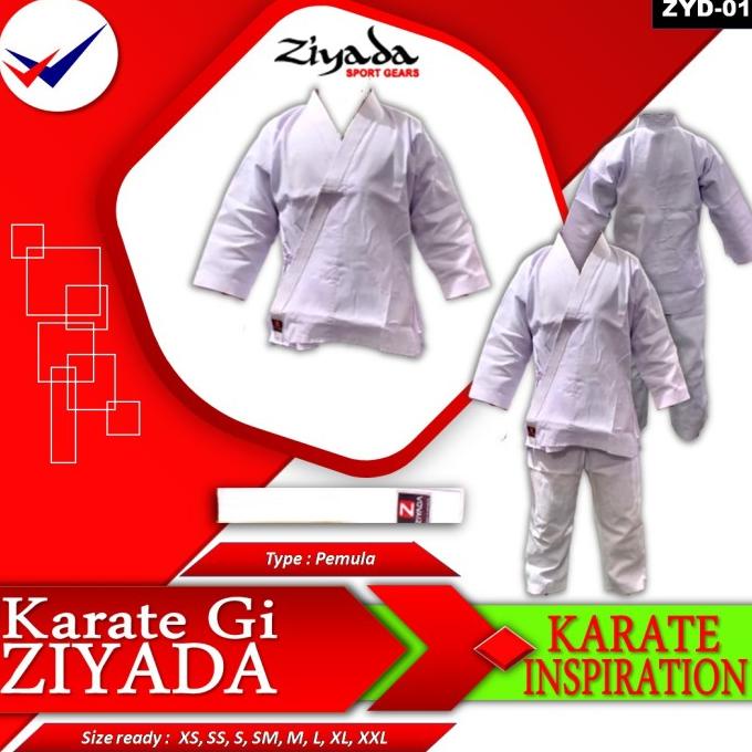 Seragam baju karate pemula ziyada tegi gi pakaian judo aikido jujitsu