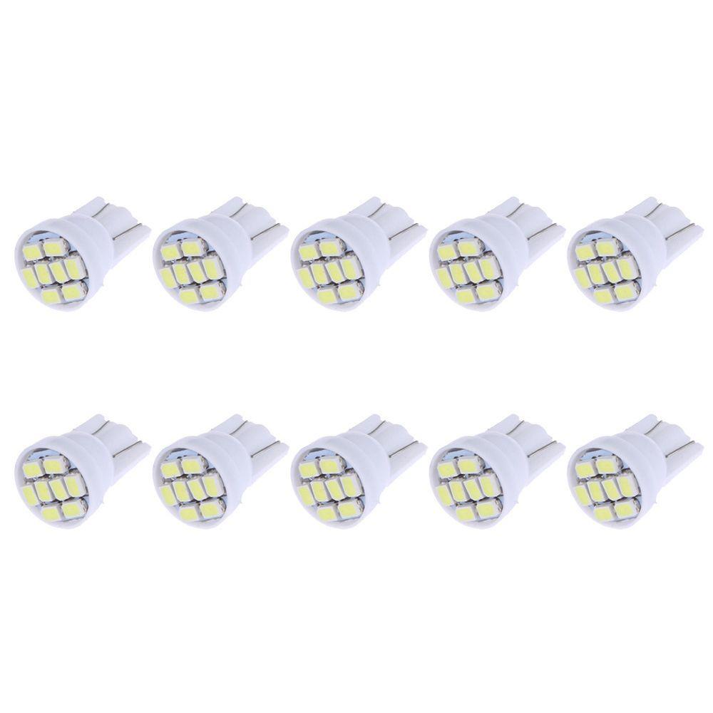 Populer 10Pcs Lampu Plat Lampu Bohlam Cahaya Putih 12V 3014smd LED Dome Map