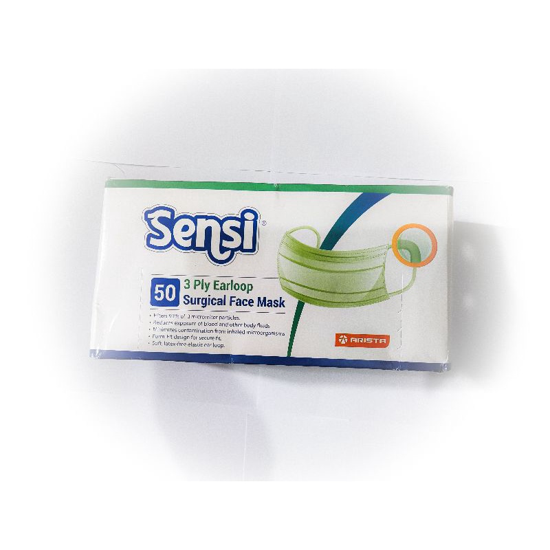 Masker Sensi Medis Hijau 3 Ply Earloop Surgical Face Mask Original