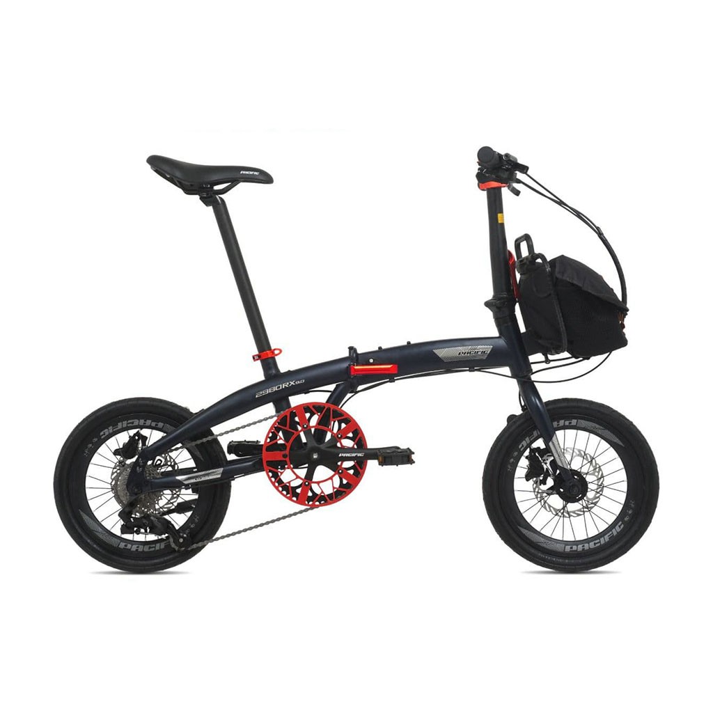 SEPEDA LIPAT PACIFIC 2980 RX 9.0 16 INCH FRAME STEEL 9 SPEED FOLDING BIKE FREE HELM &amp; TAS KANVAS