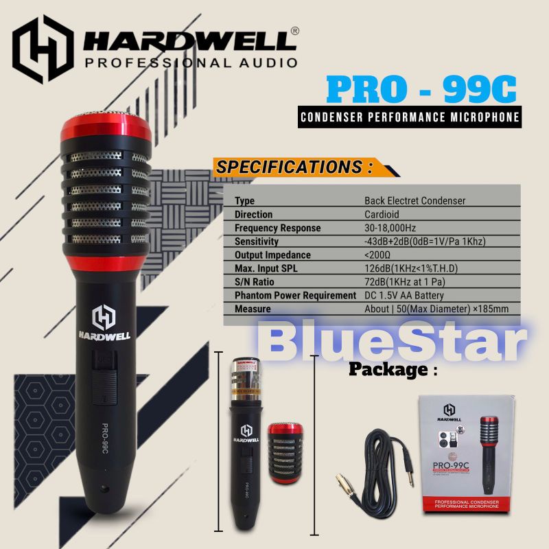 Mic Kabel Hardwell Condensor Pro 99C Original Condenser PRO99C