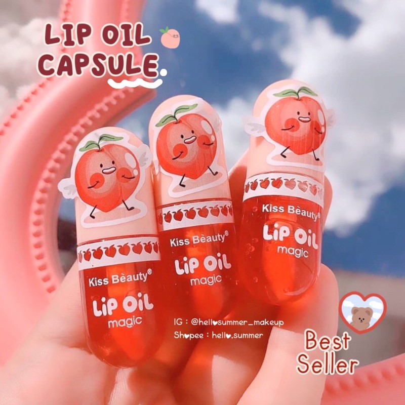 [ORI THAILAND] Kiss Beauty Peach Mini Capsule Magic Lip Oil