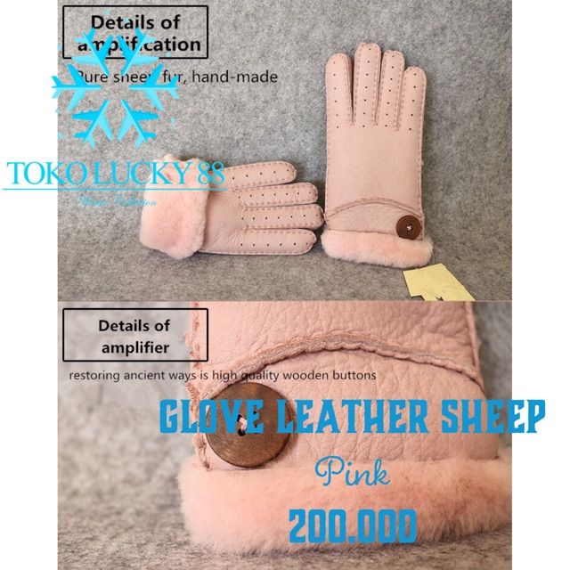 IMPORT MOLLAD Glove Leather Sheep Original Sarung Tangan Kulit bulu domba Glove Leather Woman Lamb Skin Fur