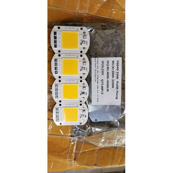 :<:<:<:<] HPL 50W + Pendingin PUTIH / WARM 220 V High Power LED 50 Watt 220V