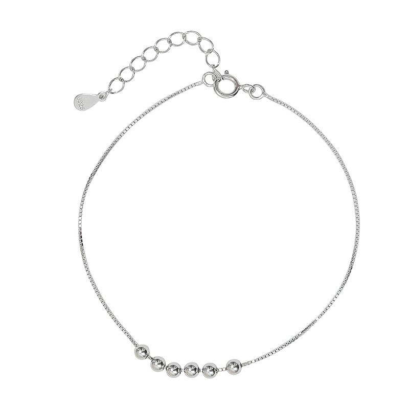 [Ready Stock]Stylish and Simple Personality Plated 925 Silver round Beads Bracelet