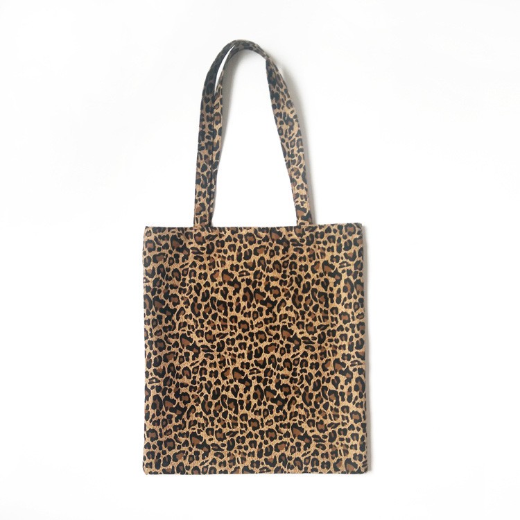 TC-100 tas canvas tote bag bahu leopard print import korea jepang high quality