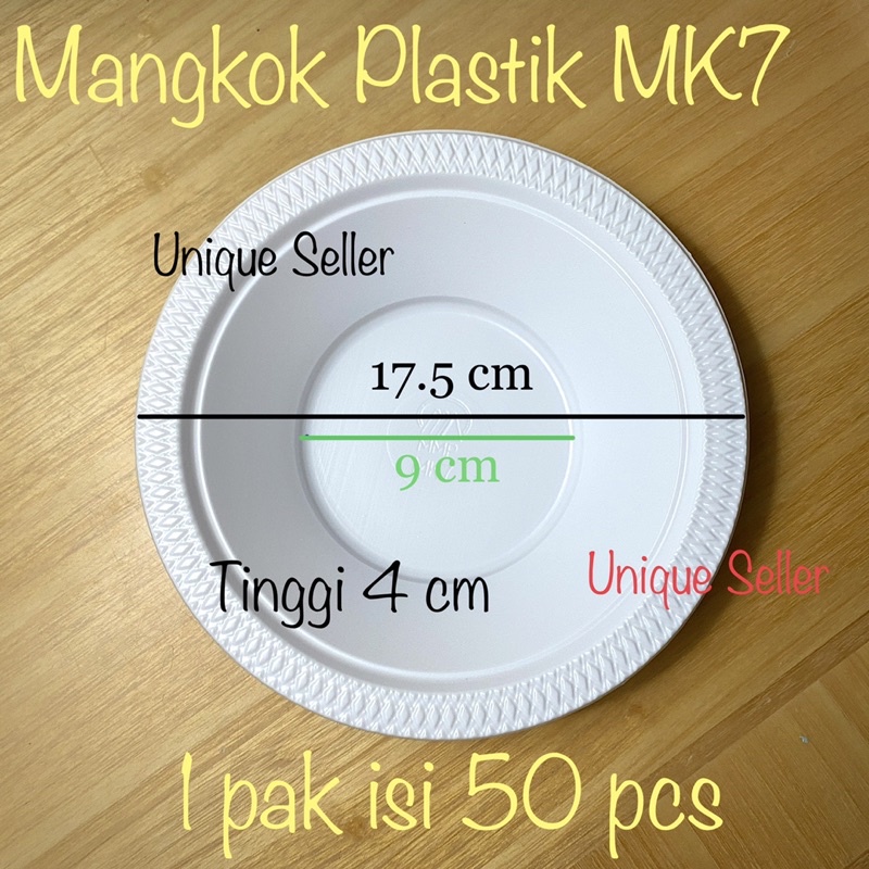 Mangkok Plastik Besar 17.5 cm MK7 isi 50 pcs / Mangkuk Plastik Putih 17 cm M7 isi 50 pcs / Mangkok Makan Plastik Putih Susu 17cm MK 7 / Mangkok Plastik Galaxy 7 GLX / Mangkuk Makan Plastik Putih susu 17,5cm M 7 / Mangkok Plastik 17.5cm Putih