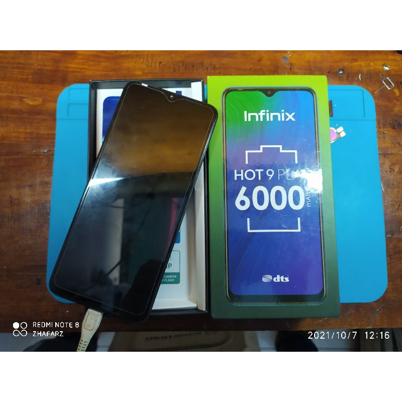 LCD+FRAME INFINIX HOT 9 PLAY ORI COPOTAN BONUS MESIN DAN DUSBOX