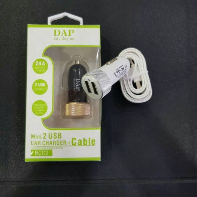 Car Charger Dual Usb Charger mobil DAP DCC2 FREE KABEL