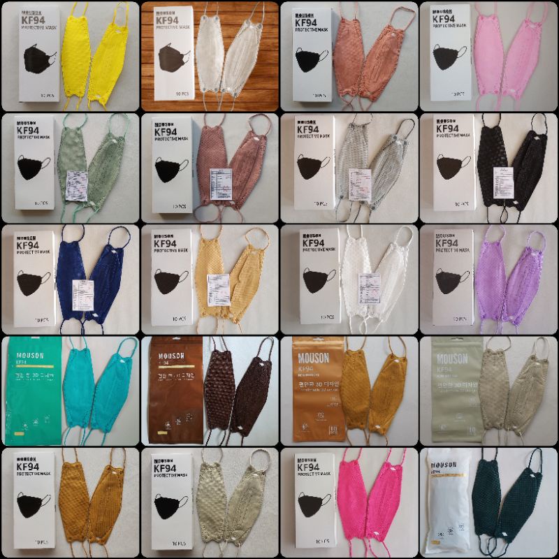 Masker korea kf94 mouson warna warni masker 4ply isi 10pcs
