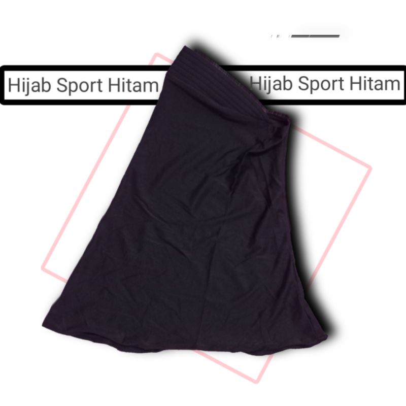Jilbab Sport Cewek/ Jilbab Instan Olahraga Khusus Wanita-Hitam