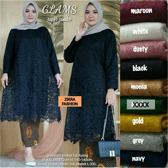 Vestir | Setelan Kebaya Brukat Big Size Ld 140-145 Cm Tunik Jumbo Brokat Glams