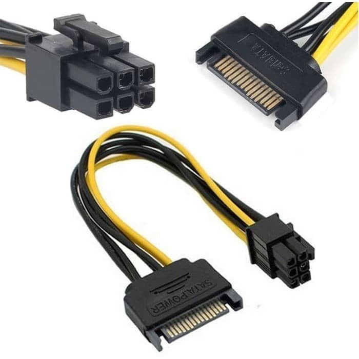 KABEL POWER SATA 15 PIN TO 6 PIN PCI-E VGA