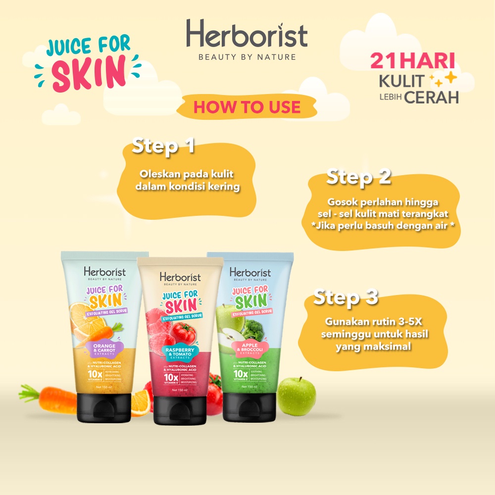 ✨ ELYSIA ✨ HERBORIST Juice For Skin Series - Body Serum - Face Scrub - Exfoliating Gel Scrub