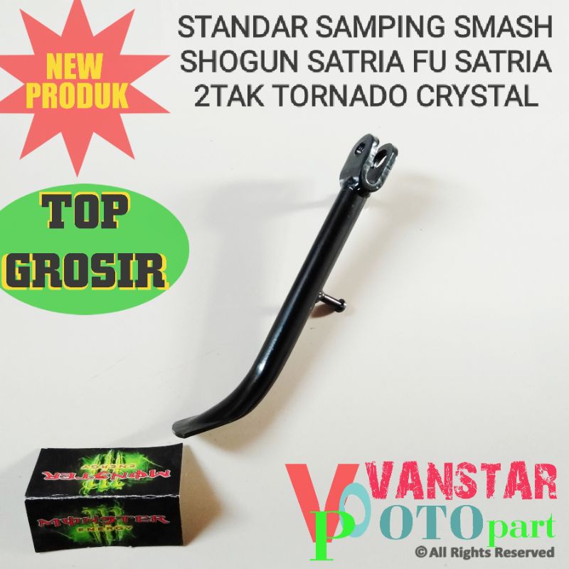 STANDAR SAMPING SMASH SHOGUN SATRIA FU SATRIA 2TAK TORNADO CRYSTAL warna hitam