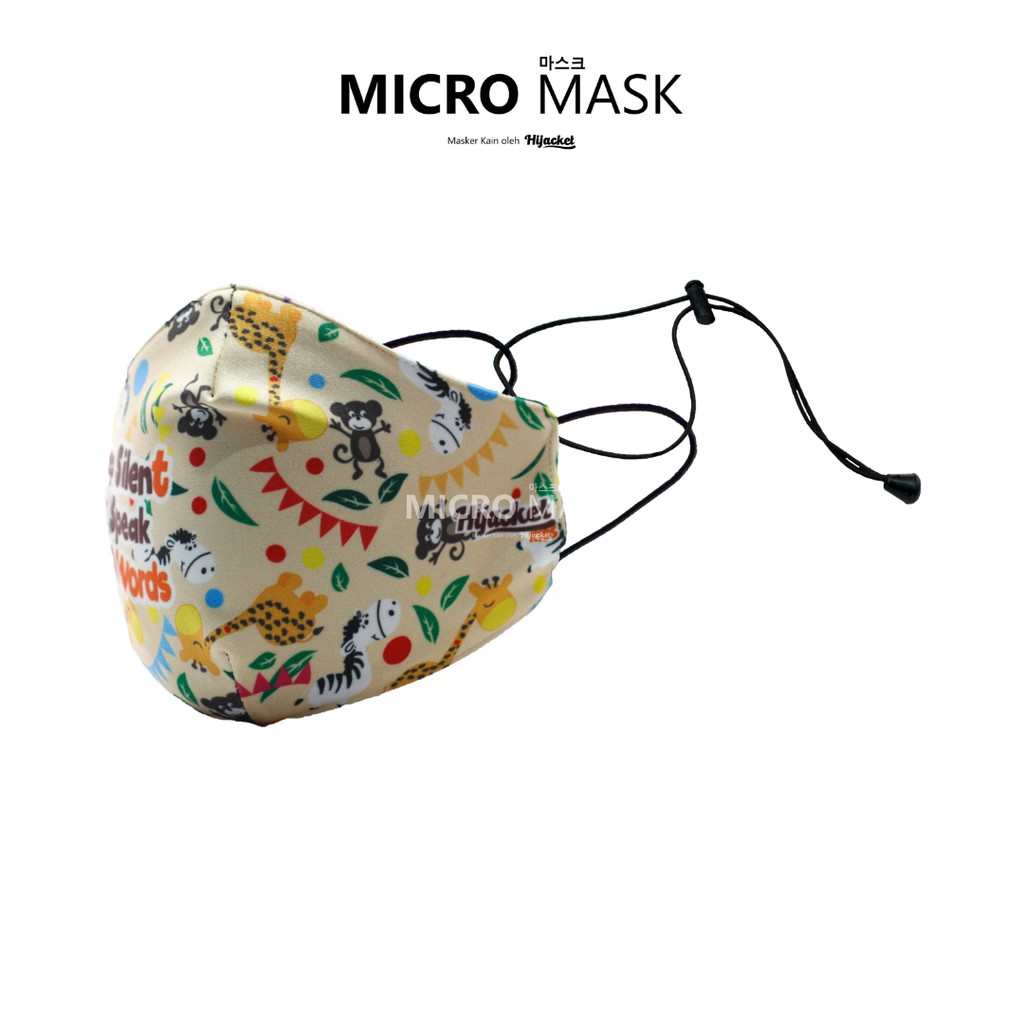 Masker Kain Anak Karakter Micro Mask Kids Hijacket / Masker Earloop / Masker Headloop-KEEP SILENT 04