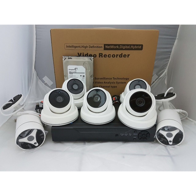 PAKET CCTV 8CH 7 CAMERA 4MP FULL HD KOMPLIT TINGGAL PASANG