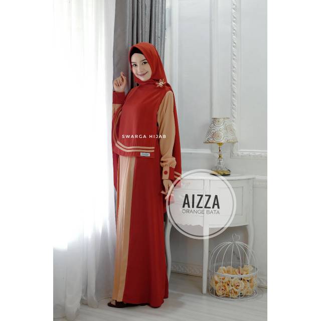 GAMIS AIZZA ORANGE BATA Swarga Hijab