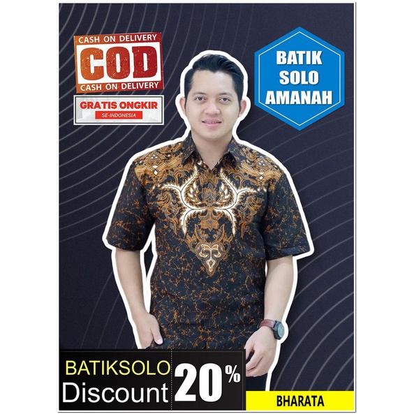 Jual ATASAN PREMIUM BHARATA BATIK INDONESIA KEMEJA BATIK PRIA SOLO ...