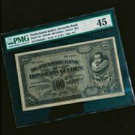 Uang Kuno 100 Gulden Coen TTD Prasterink PMG 45 Tahun 1930.