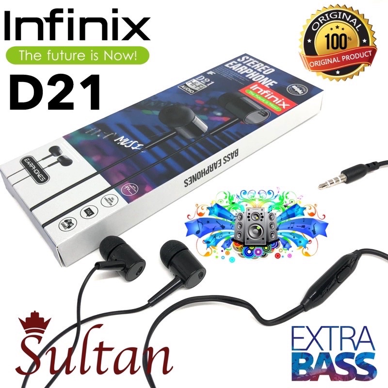 GROSIR HANDSFREE INFINIX HF D21 EXTRABASS GOOD WUALITY