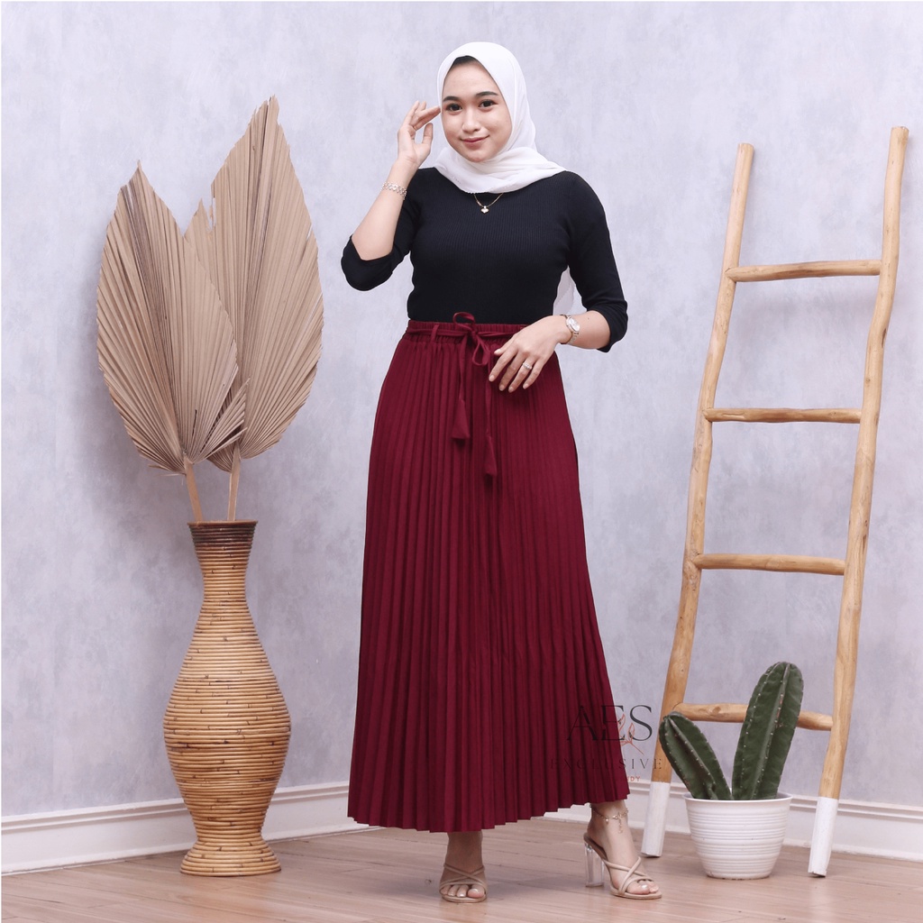 PROMO ROK WANITA PLISKET DEWASA PREMIUM KOSHIBO CREPE TEBAL TIDAK NERAWANG 100% REAL PICT