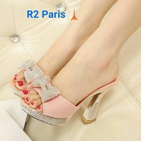 Heels Wanita Murah High Heels Pesta Heels Slop Diamon Pita