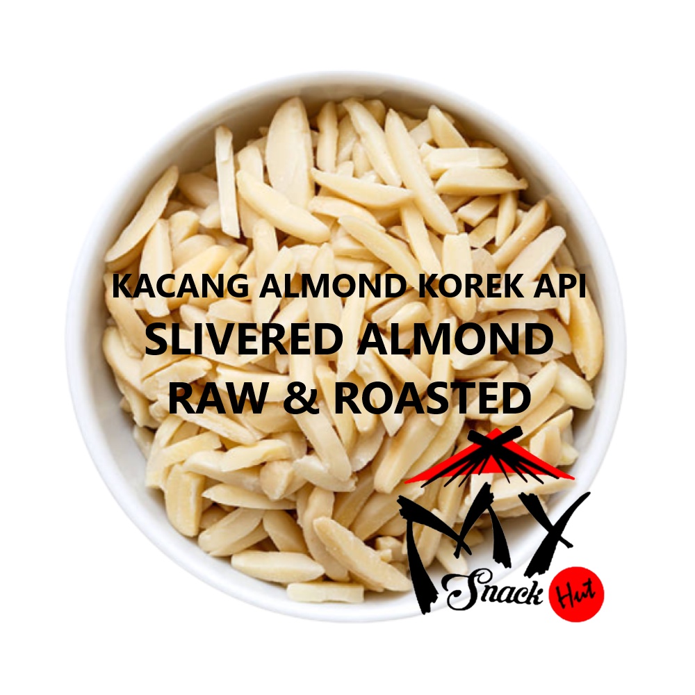 

KACANG ALMOND SLIVERED 50GR STRIP PANJANG IRIS MENTAH MATANG RAW ROASTED TOASTED XIA REN TIAO 杏仁条