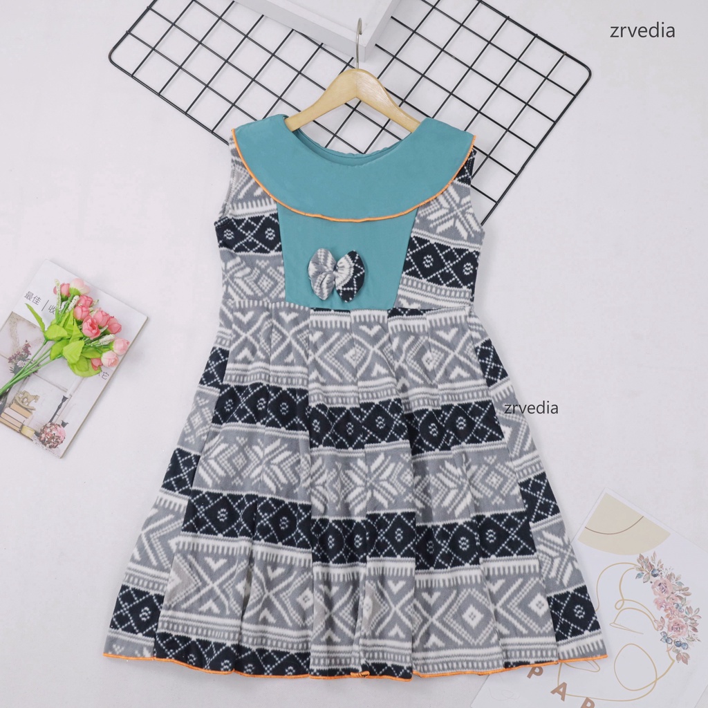 (BLUDRU FLANEL) Dress Cantika uk 6-7 Tahun / Baju Anak Perempuan Harian Yukensi Murah Grosir