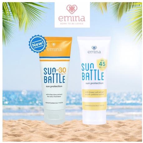 ^ KYRA ^ Emina Sun Screen Protection Sun Battle Sunscreen SPF30 PA+++  dan SPF45 Sunbattle Perawatan Wajah