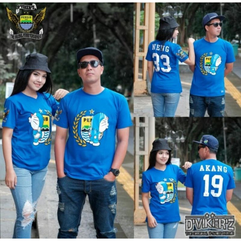 BAJU COUPLE PERSIB DORAEMON